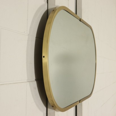 Wall Console and Mirror Brass Vintage Italy 1960s