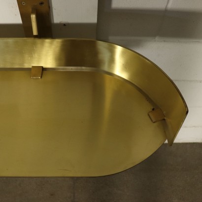 Wall Console and Mirror Brass Vintage Italy 1960s