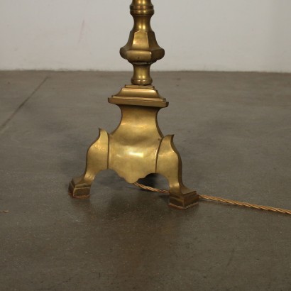 Floor Lamp with Lampshade Brass Italy 20th Century