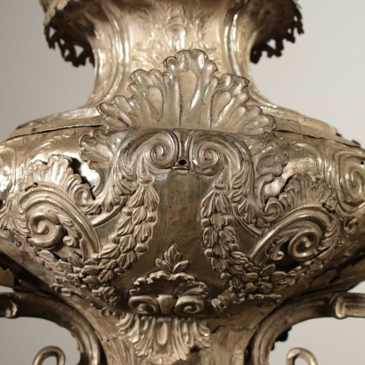 Silver-plated Lantern Chandelier Italy 19th Century