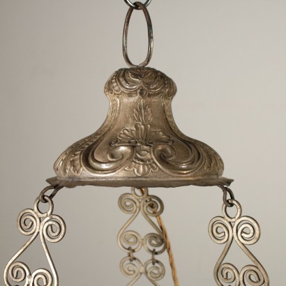 Silver-plated Lantern Chandelier Italy 19th Century