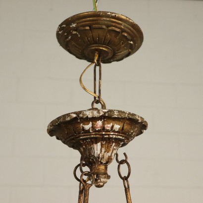 Chandelier Carved Gilded Wood Italy 20th Century