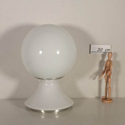 Table Lamp Glass Metal Vintage Italy 1970s