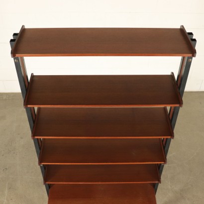 Bookcase with Adjustable Elements Teak Veneer Vintage Italy 1960s