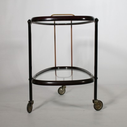 Service Cart Glass Brass Vintage Italy 1950s