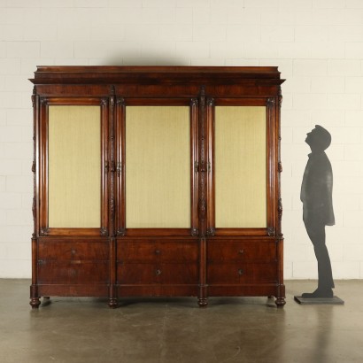 Armoire Bibliothèque Louis Philippe Noyer Italie Moitié '800