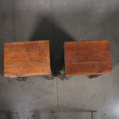 Pair of Empire Nightstands Walnut Italy Early 1800s