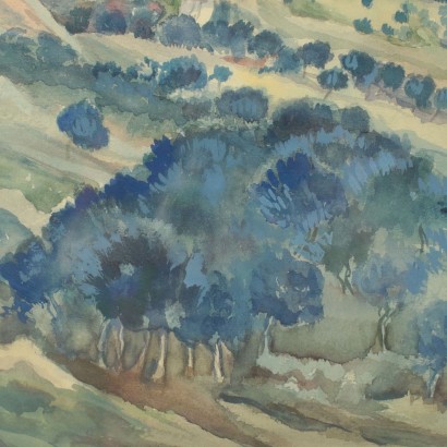 Aquarell von Carlo d'Aloisio da Vasto 20. Jahrhundert