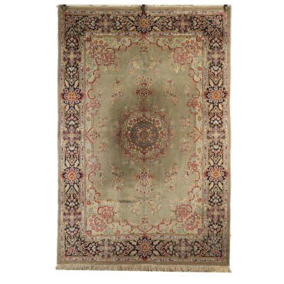 Tapis Kerman Laine Coton Fabrication manuelle Iran Années 90