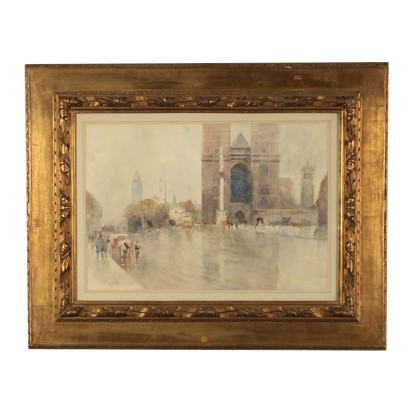 Watercolor by Giano Scalatelli London Late 19th Century