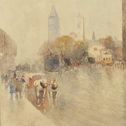 Aquarell von Gino Scalatelli London 19. Jahrhundert