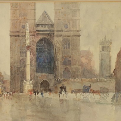 Watercolor by Giano Scalatelli London Late 19th Century