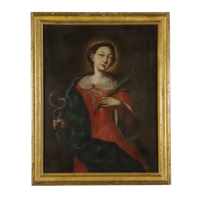 Holy Martyr Painting Oil on Canvas 18th Century