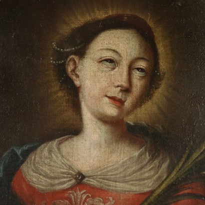 Holy Martyr Painting Oil on Canvas 18th Century