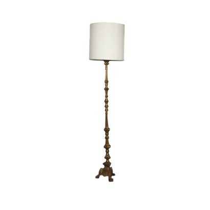 Floor Lamp with Lampshade Brass Italy 20th Century