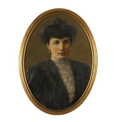 Female Portrait Oil Painting Late 19th Century