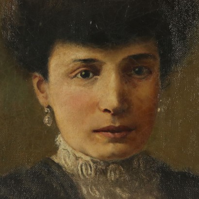 Portrait einer Frau Ölgemälde 19. Jahrhundert