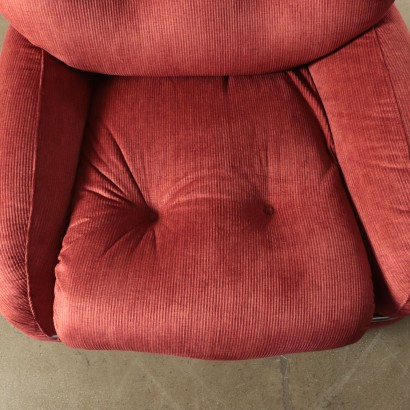 Paire de Fauteuils Mousse Velours Métal chromé Italie Années 70