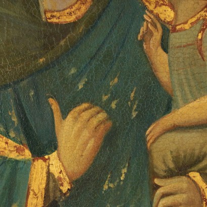 Sainte Vierge avec Enfant Ecole Toscane Tempera et or sur Table '800