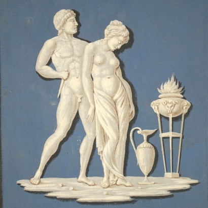 Neoclassical Decorative Element Scene with Figures 18th Century