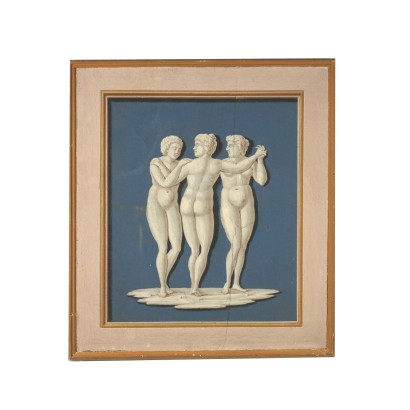 Neoclassical Decorative Element The Three Graces Painting 18th Century