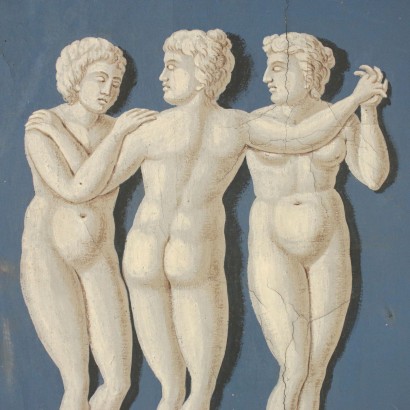 Neoclassical Decorative Element The Three Graces Painting 18th Century