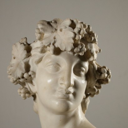 Statue Jeune Bacchus Marbre Blanc Italie '800