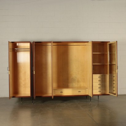 Wardrobe by Silvio Cavatorta Teak Veneer Vintage Italy 1960s