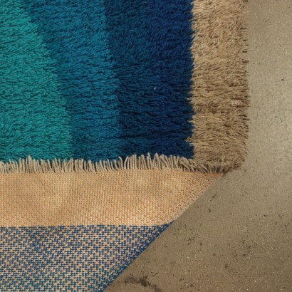 Vintage Shaggy Ocean Rug 1970s-1980s