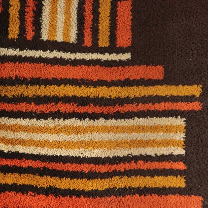 Vintage Shaggy Geometrical Rug 1970s-1980s