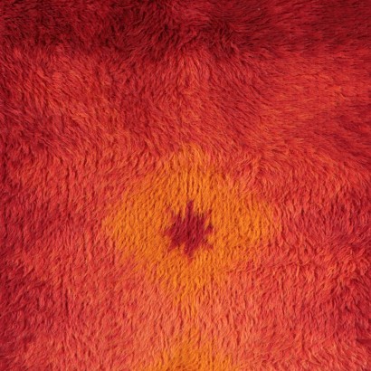Vintage Shaggy geflammter Teppich der 1970er-1980er Jahre