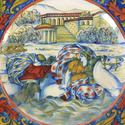 Paire des Assiettes Céramique Gualdo Tadino Italie '900