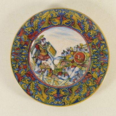 Paar Teller aus Keramik von Gualdo Tadino Italien 20. Jahrhundert