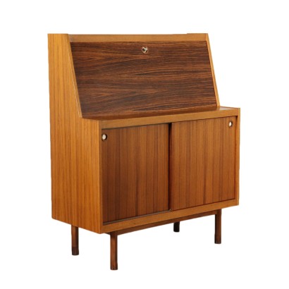 Drop-leaf Cabinet Teak Veneer Rosewood Vintage Italy 1960s