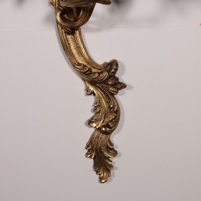 Elegant Pair of Sconces Gilded Bronze Italy Early 1900s