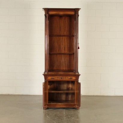 Neo Gothic Bookcase Mahogany Italy Mid 1800s