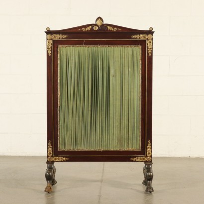 Elegant Fireplace Screen Mahogany Italy 19th Century