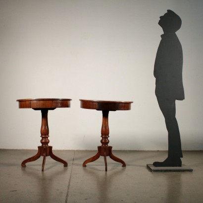 Pair of Walnut Console Tables Italy Mid 19th Century