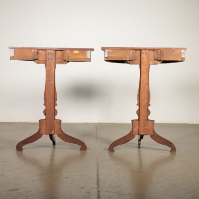 Pair of Walnut Console Tables Italy Mid 19th Century