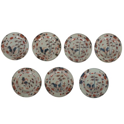 Suite de Sept Assiettes Porcelaine Imari Chine '700