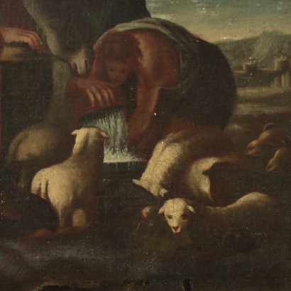 Eliezer and Rebecca at the Well Painting 18th Century