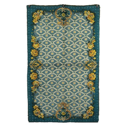 Tapis Vintage Laine Mélangée Shaggy Années 70-80 Bord à Restaurer