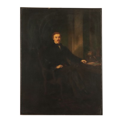 Portrait of Gentleman Oil Painting 19th Century