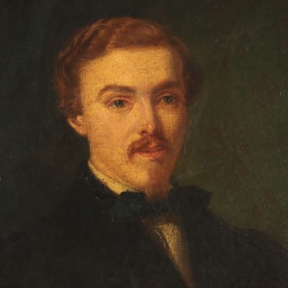 Portrait of Gentleman Oil Painting 19th Century