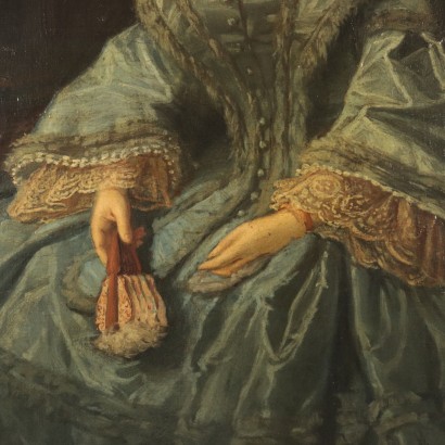 Porträt einer sanften Frau Ölgemälde 19. Jahrhundert