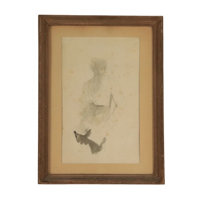 Drawing Attributed to Marino Marini Male Figure 1928