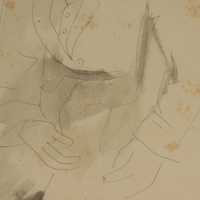 Drawing Attributed to Marino Marini Male Figure 1928