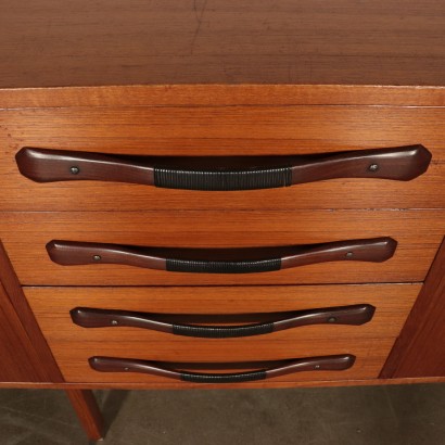 Sideboard with Doors Teak Veneer Vintage Italy 1960s