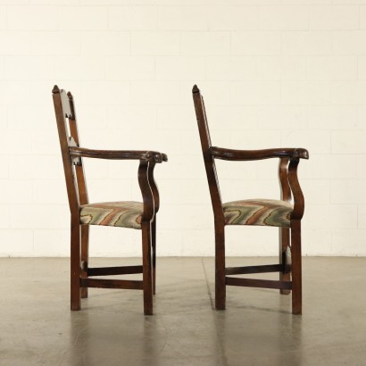 Pair of Highchairs Walnut Italy 18th Century