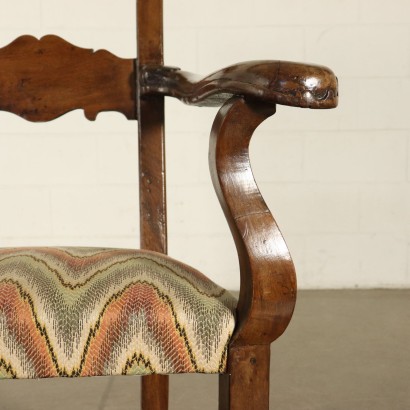 Paire de Grands Chaises Noyer Fabriqué en Italie '700